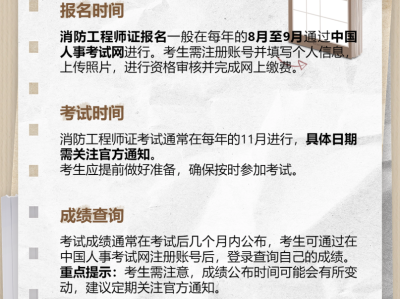 消防工程師考試結果查詢時間消防工程師需要考試