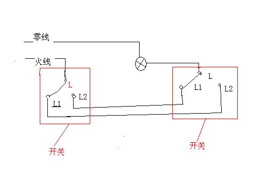 雙控開關(guān)電路圖一燈雙控開關(guān)電路圖  第1張