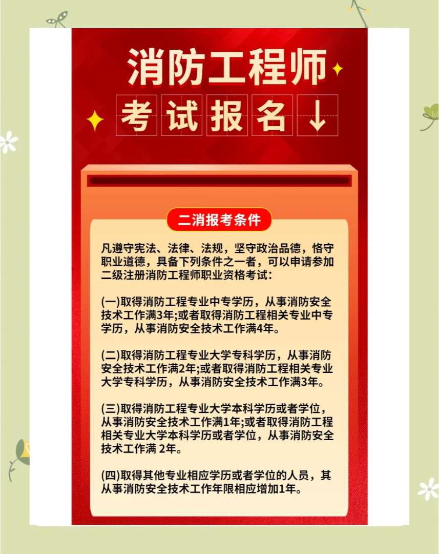 考二級消防工程師證有用嗎,考二級消防工程師的條件 第1張 考二級消防工程師證有用嗎,考二級消防工程師的條件 第1張